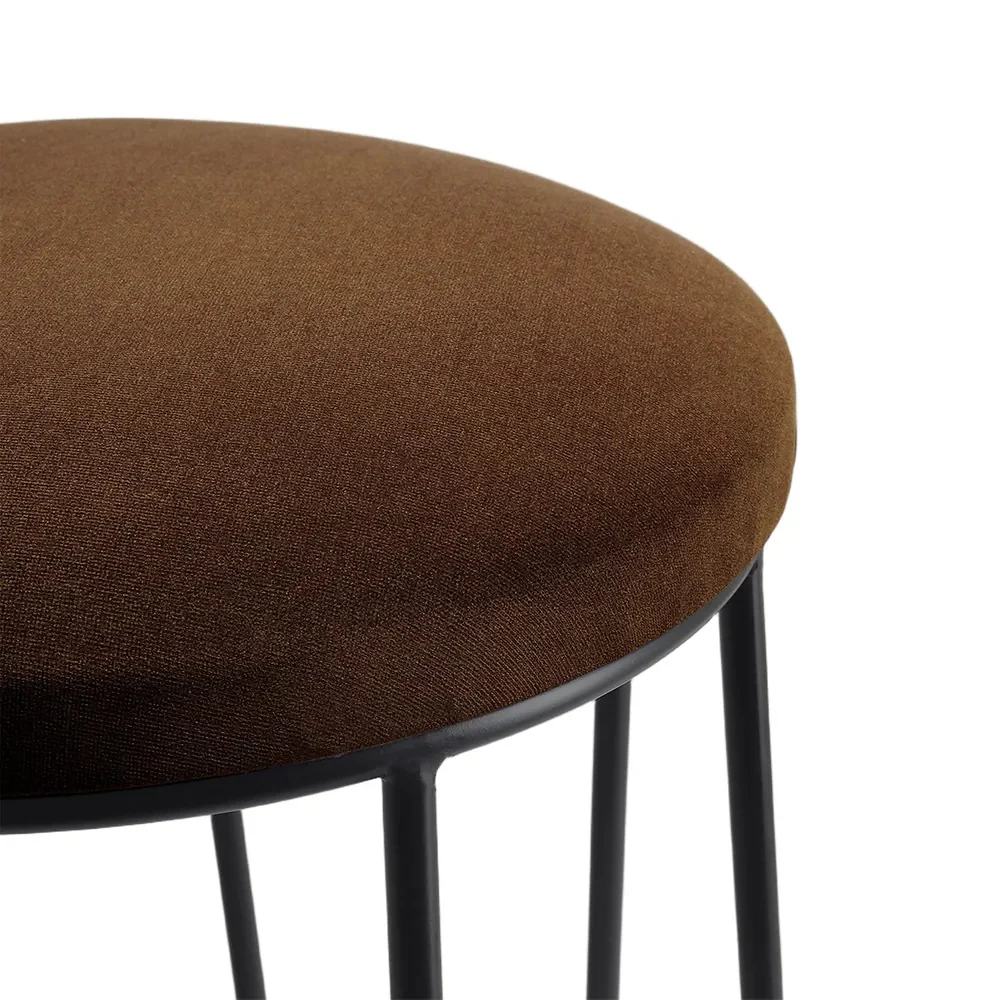 Aiden Black Kitchen Stool - Dark Chocolate Velvet - Image 4