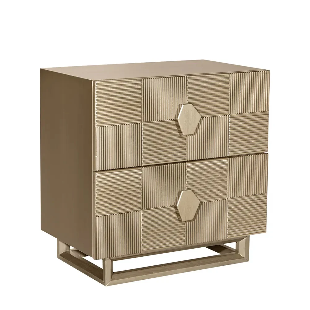 Astoria Bedside Table - Large Antique Gold - Image 4