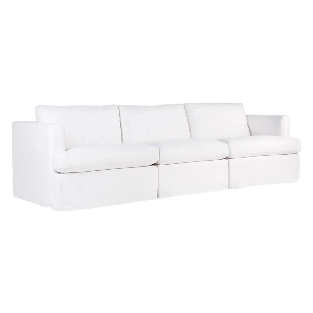 Birkshire Slip Cover Modular Sofa - White Linen Option 3 - Image 2