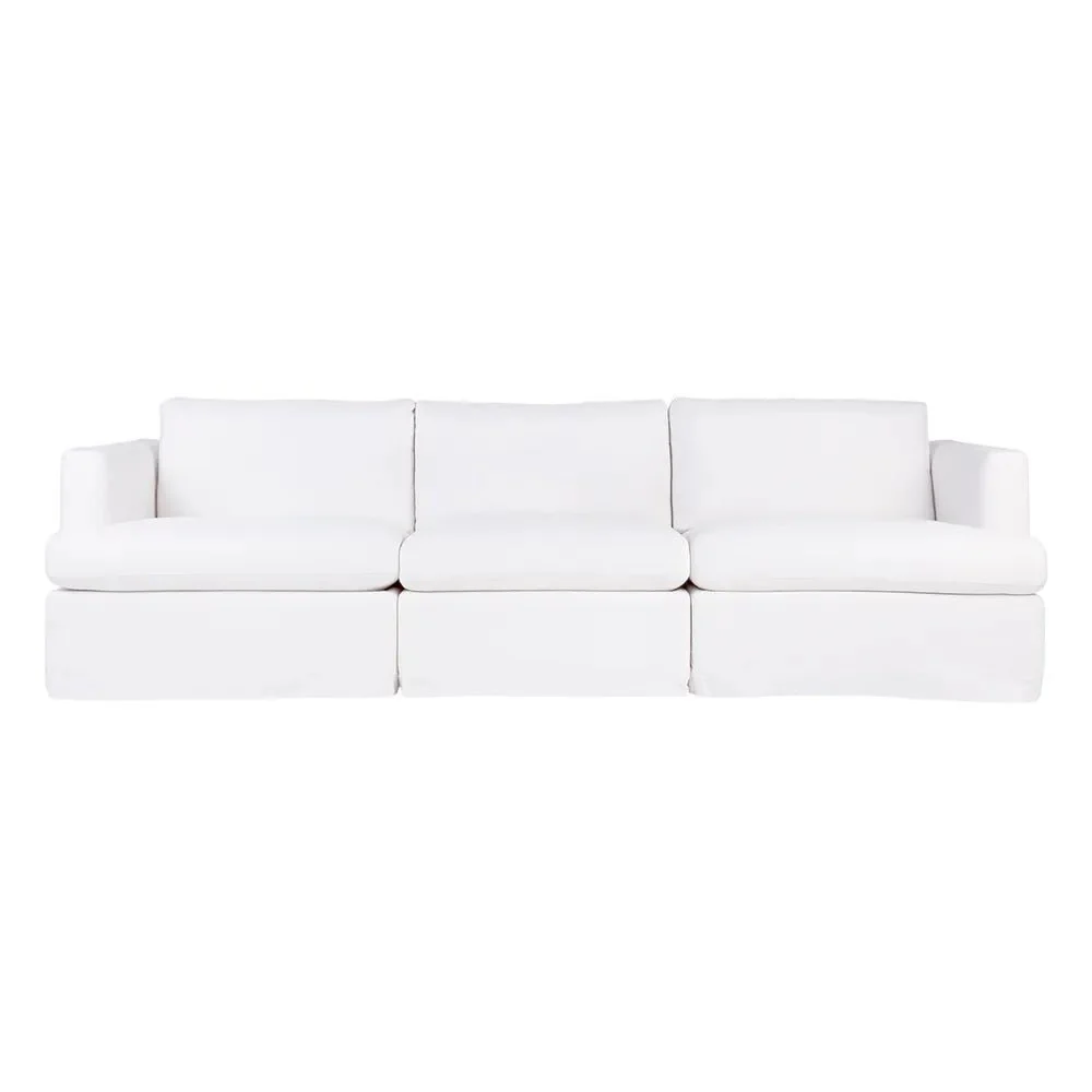 Birkshire Slip Cover Modular Sofa - White Linen Option 3 - Image 3