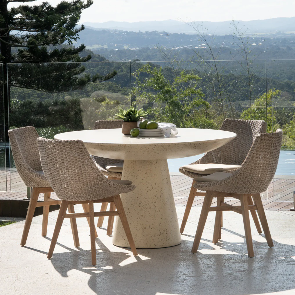 Byron Bay Stone Round Dining Table - 160cm
