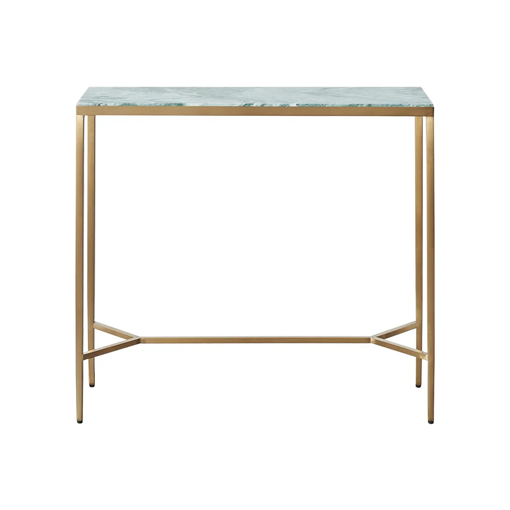 Chloe Dusty Jade Marble Console Table - Small Gold - Image 3