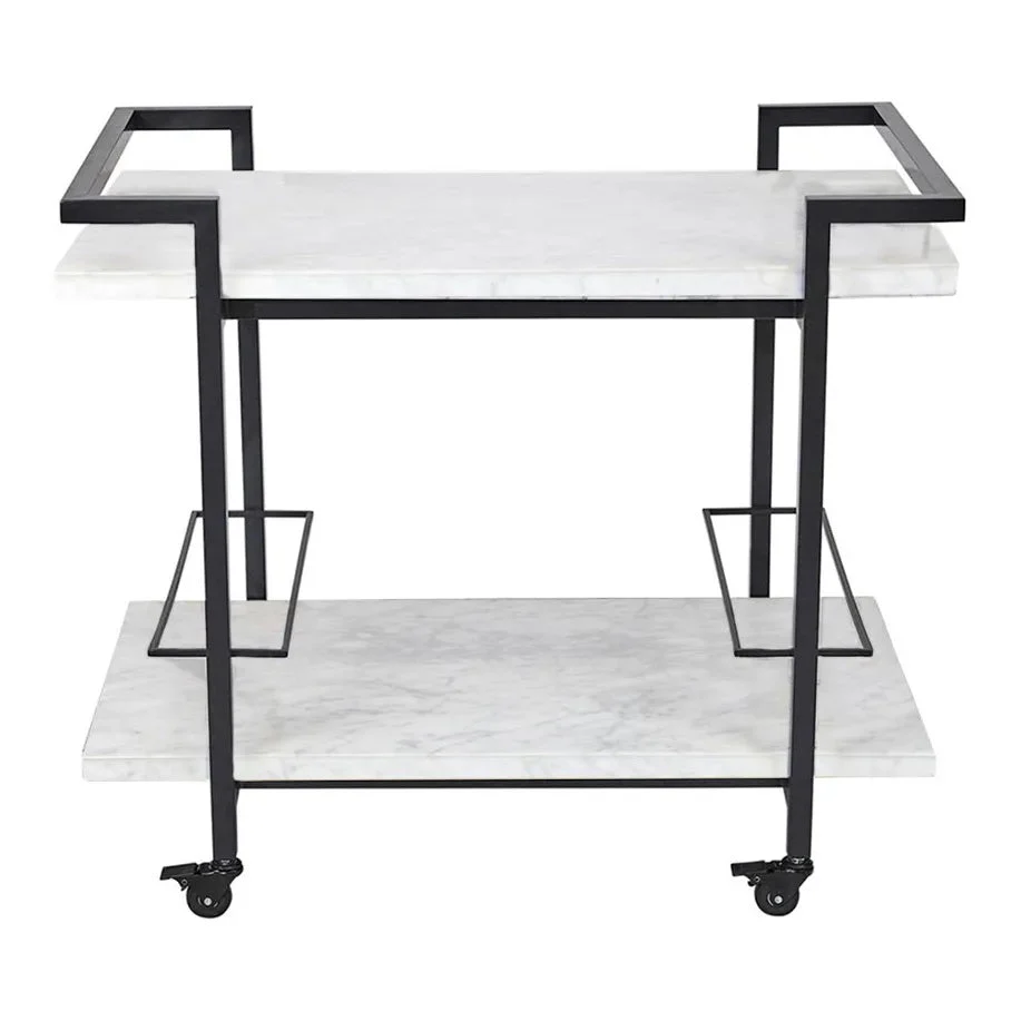Madison Drinks Trolley - White & Black - Image 3
