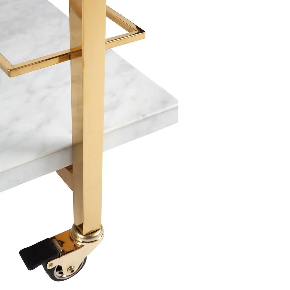Madison Drinks Trolley - White & Gold - Image 4