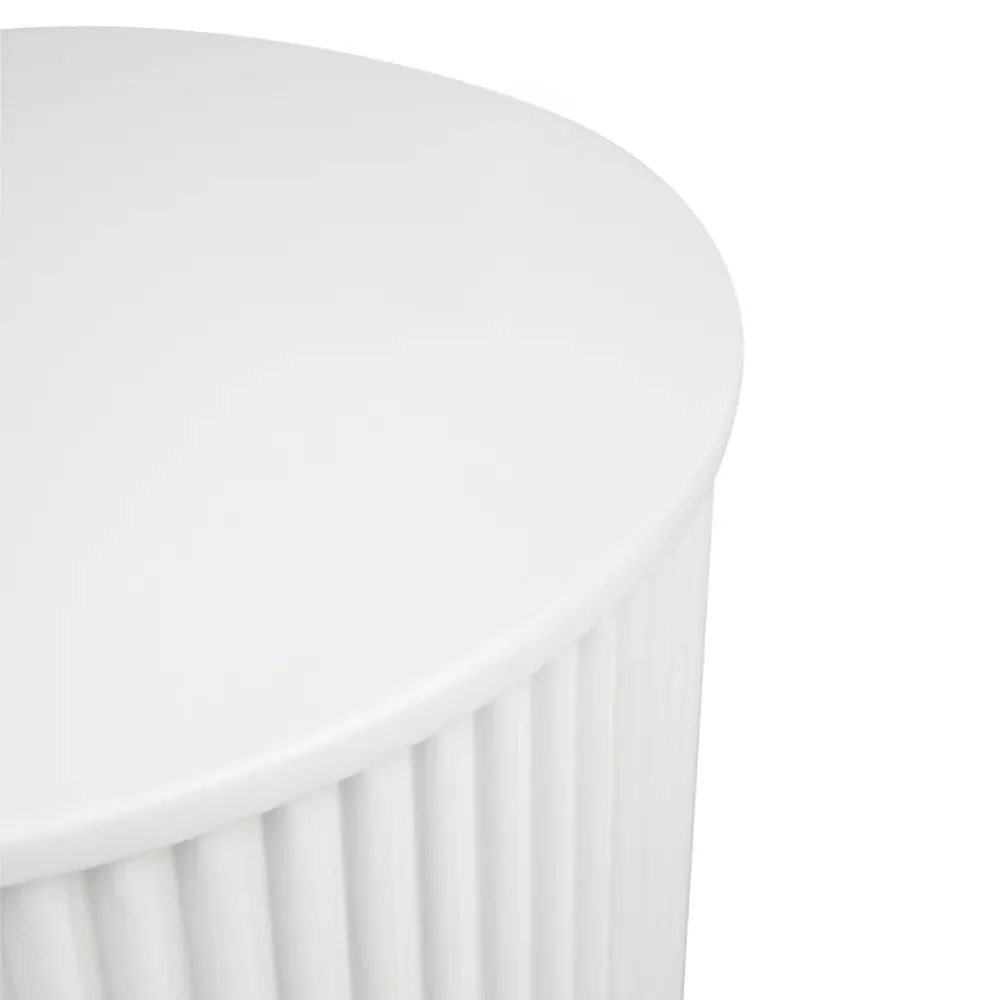 Monaco White Round Side Table - Image 3