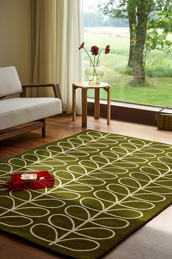 Orla Kiely Linear Stem Olive Rug - Image 2