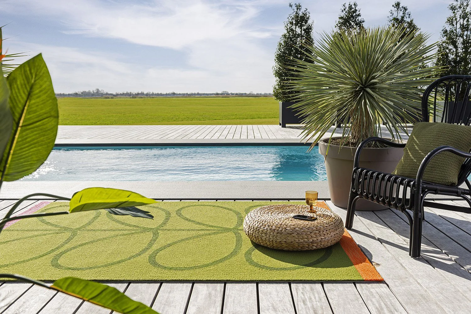 Orla Kiely Linear Stem Seagrass Outdoor Rug - Image 3