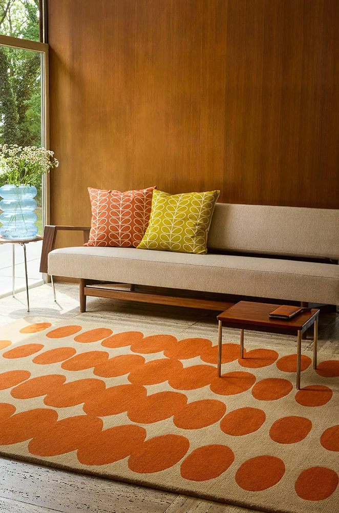 Orla Kiely Optical Oval Orange Sand Rug - Image 2
