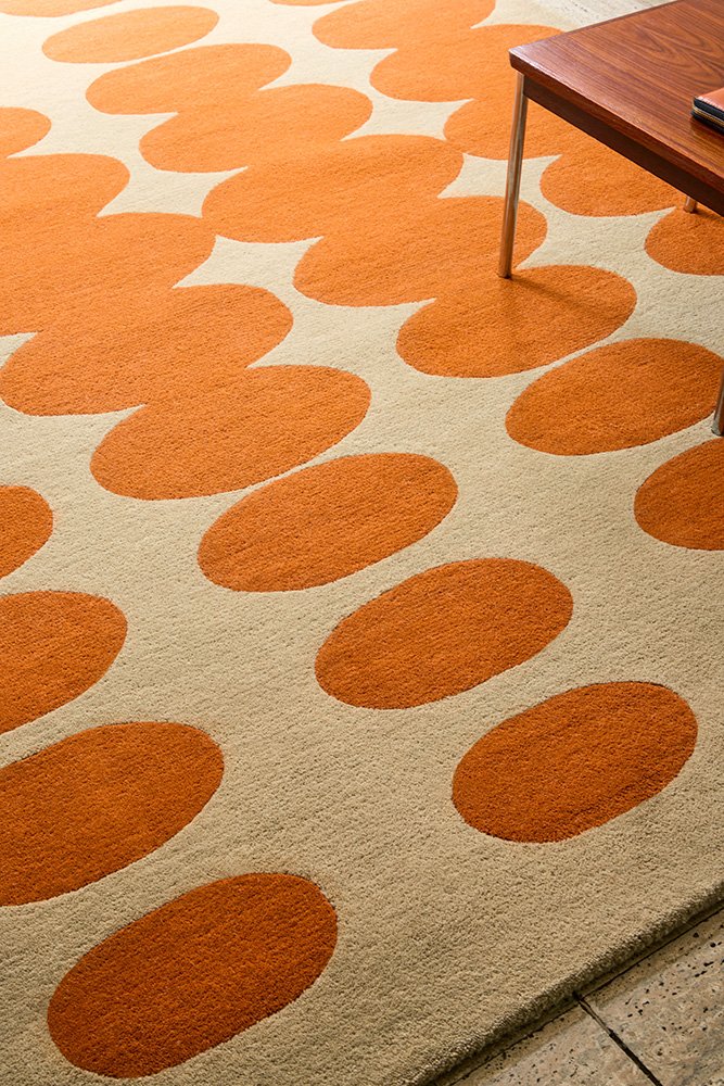 Orla Kiely Optical Oval Orange Sand Rug - Image 3