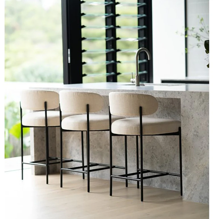 Paris Kitchen Stool - Linen - Image 3