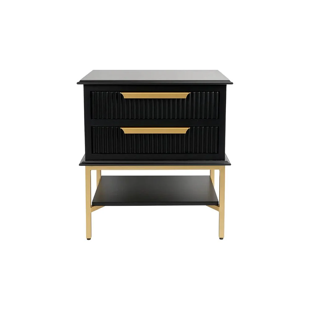 Ripple Bedside Table - Small Black - Image 2
