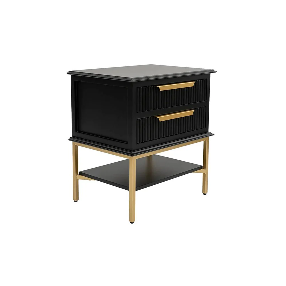 Ripple Bedside Table - Small Black - Image 3