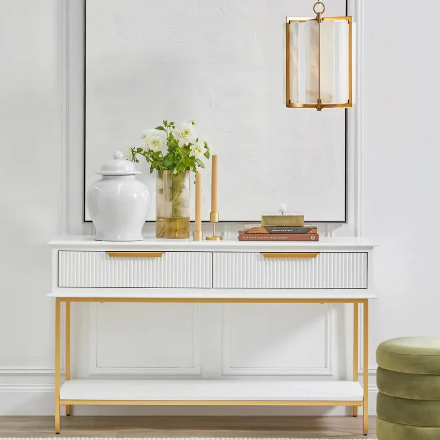 Ripple White Console Table - Small - Image 2