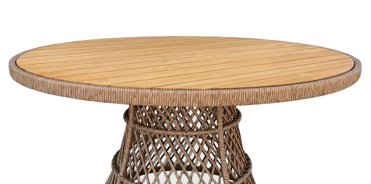 Verona Teak Dining Table - Woven Base - Image 6