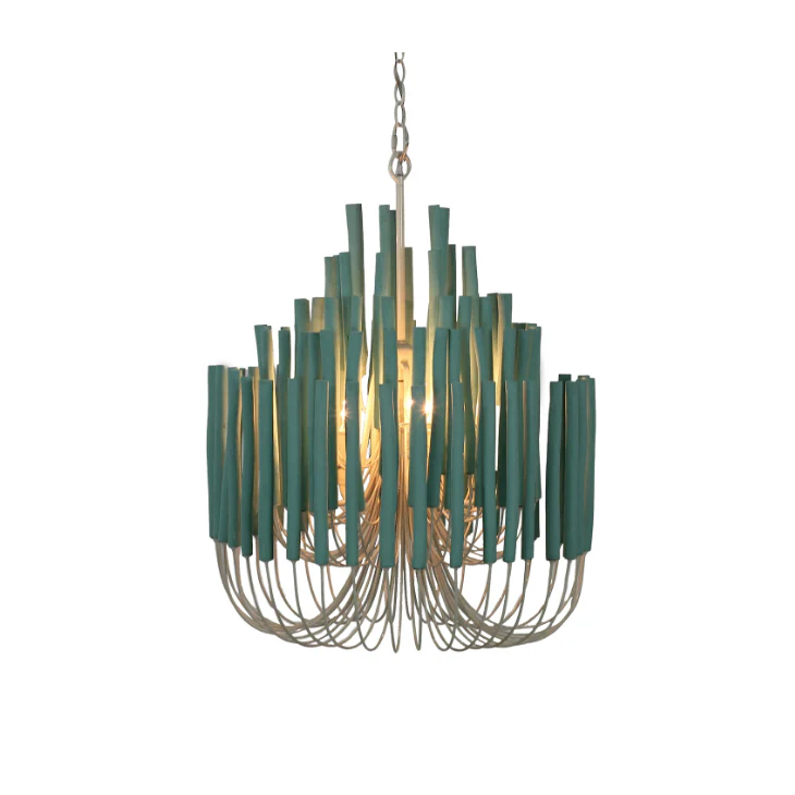 Wood Candlestick Lamp - Tiffany Blue - Image 3